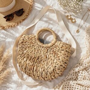 Woven Straw Purse - Natural